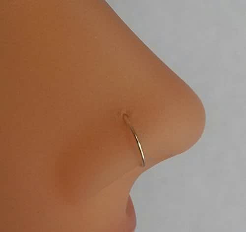 Amazon Com Nose Hoop Ring Cartilage Earring Sterling Silver 24g 22g 21g 20g 18g 6mm 7mm 8mm 9mm 10mm Handmade