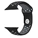 Gersymi Tech Sport Silicone Replacement Strap Band with Adjustable Buckle and Quick Release for Apple Series 2 iWatch - Large - Black / Gray