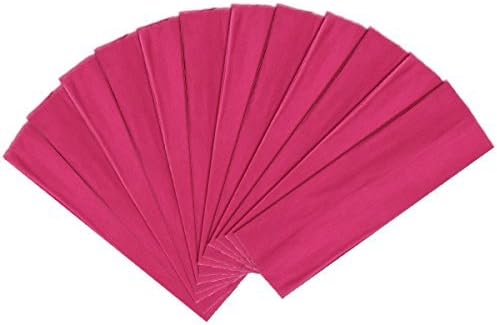 High Quality Cotton Elastic Yoga Fashion Wide Headband, Solid Raspberry (12 pack)