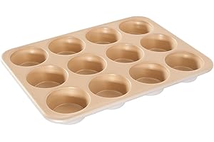 Nordic Ware Naturals Aluminum NonStick Muffin Pan, Twelve 2.75 Inch Cups
