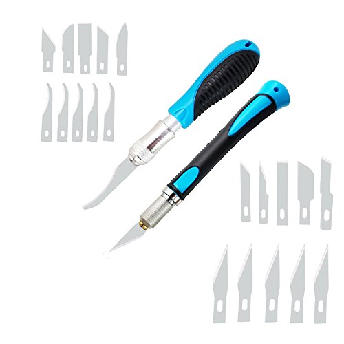 Precision Craft Hobby Knife Set Deburring Including 2 Size Knife and 22PCS Precision Carving Blades for Cutting, Art, Hobby, Scrapbooking, Stencil - Thumbnail 6