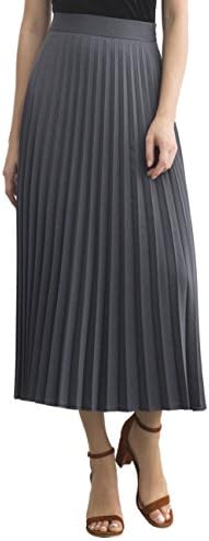 Simple Retro Women's Pleated Skirt High Waisted A Line Casual Midi Skirts for Spring