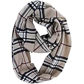 Unisex Women's Stylish Plaids & Check Cashmere Winter Infinity Cowl Scarf