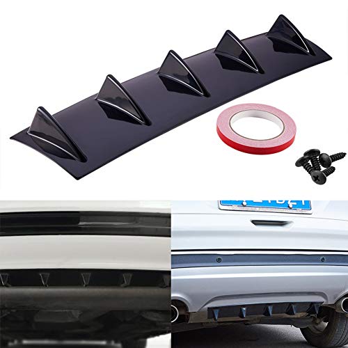 WYYINLI Universal ABS Car Rear Bumper Wing Lip Diffuser 3 Fin 5 Fin 7 Shark Fin Splitter Spoiler Trim Cover Fits Most Vehicles (5 Fin)
