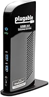 Plugable USB 3.0 Universal Laptop Docking Station for Windows (Dual Video HDMI and DVI/VGA, Gigabit Ethernet, Audio, 6...