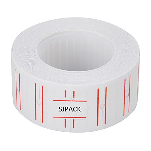 SJPACK 10 Rolls 6000 Price Gun Labels for Mx-5500 Labeller White Pricemarker Stickers (6000 Labels) - Thumbnail 2