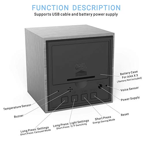 image for Digital Alarm Clock, Micar LED Light Mini Modern Cube Desk Alarm Clock