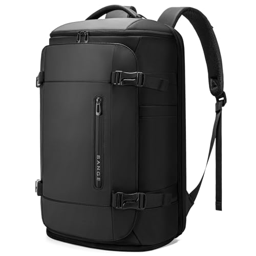 BG FUTURE AESTHETICS 40L Travel Backpack with Shoe Compartment, Weekend Hand Luggage, Flight Approved, Lightweight and Waterproof for 15.6-17.3 inch Laptop, Black,