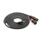 SiYear 10FT Unbalanced 3.5 mm (1/8Inch) Mini Jack Stereo TRS to Dual XLR 3 Pin Male Plug Interconnect Cable,Y Splitter Patch Cable Cord (3Meters)
