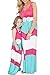 BYM Family Style Mother and Daughter Matching Clothes Long Boho Beach Dresses Rose+White S
