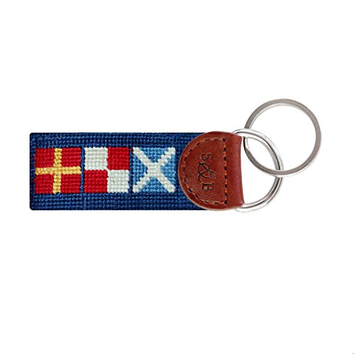 Smathers & Branson Men's Needlepoint Key Fob Got Rum/Classic Navy