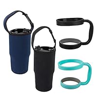 Set of 4, Tumbler Carrier Pouch and Holder For All 30oz Travel Insulated Coffee Mug, findTop 2 Pack Black & Navy Tumbler Carrier Handle Bag and 2 Pack Green & Black Holder