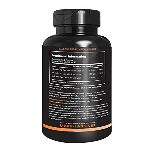 High Strength Vitamin K2600 mcg Full Spectrum Vitamin K2 MK4 MK7