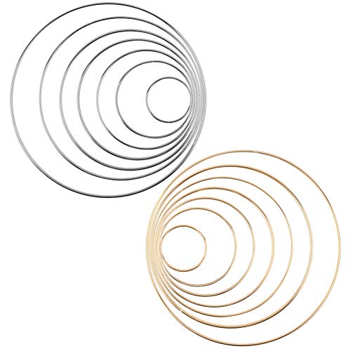 VGOODALL 14 Stk. 7 Größen Metallringe Drahtring Metall Ringe Hoops für Traumfänger