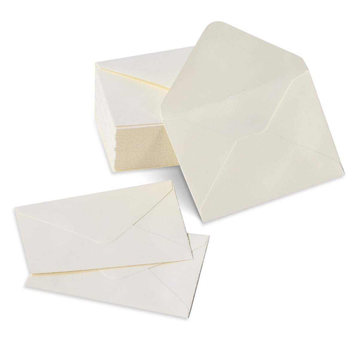 Photo 1 of 100 Pack 4 x 2.75" Mini Envelopes 120GSM Cream Gift Card Envelopes Bulk Small Paper Gift Card Sleeves Greeting Card Business Card Tiny Envelope Pockets for Card & Invitation
