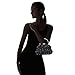Emour Women Satin Rose Rhinestone Pure Color Handbag Evening Bags Wedding Handbags Carved Handle (Black)