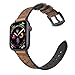 Compatible with Apple Watch Band 49mm 46mm 45mm 44mm, Leather Silicone Hybrid iWatch bands for Men Replacement Loop Vintage Sports iWatch Strap for Series Ultra 10 9 SE, Brown