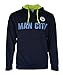 Icon Sports Manchester City Hoodie Zip Up Pullover Fleece Sweatshirt Jacket (Navy, M)