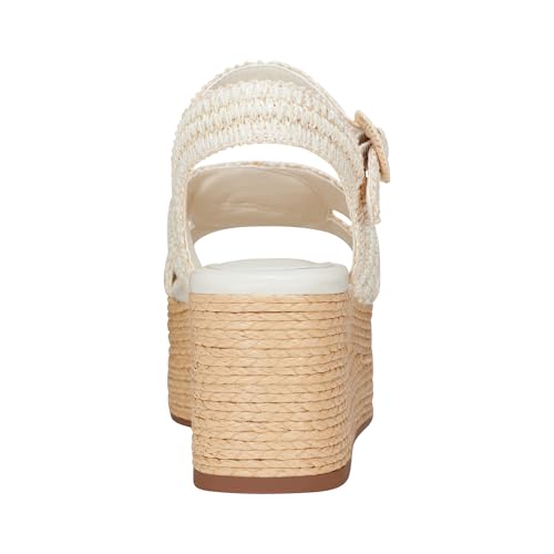 MARC FISHER LTD WOMEN’S PAYLEY WEDGE SANDAL, IVORY 110, 8.5