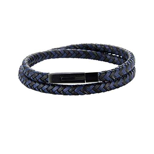 Mens Wrap Bracelet in Italian Nappa Leather Adjustable