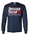 shop4ever Donald Trump 2020 Long Sleeve Shirt Large Navy 0