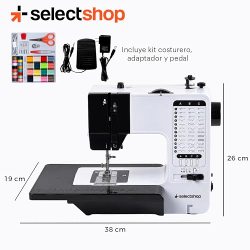 SEELCTSHOP Máquina De Coser Con Mesa De Extensión Mini Maquina De Coser Portátil Máquina De Coser Eléctrica Para Principiantes Pedal Eléctrico De Doble Uso Ideal para Ropa Sábanas