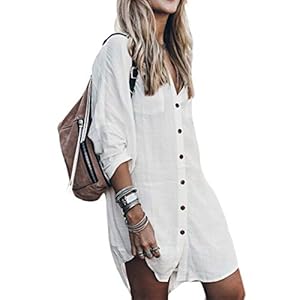 Casual damesshirt met lange mouwen, katoenen linnen blouse, high low hem, shirt, jurk