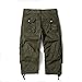 AOYOG Men’s Cargo Shorts 3/4 Relaxed Fit Below Knee Capri Cargo Pants Cotton Army Green