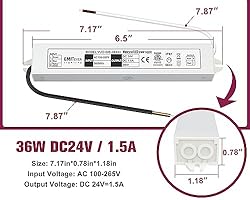 EMITEVER 24Volt LED Driver 36Watts, ETL Listed