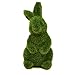 Gift Boutique 4 Green Fuzzy Flocked Bunny Easter Holiday Spring Decor Rabbit Figurines Garden Artificial Animal Moss for Indoor Table Home, Kitchen, Shelf Decorations Furry Covered Rabbits