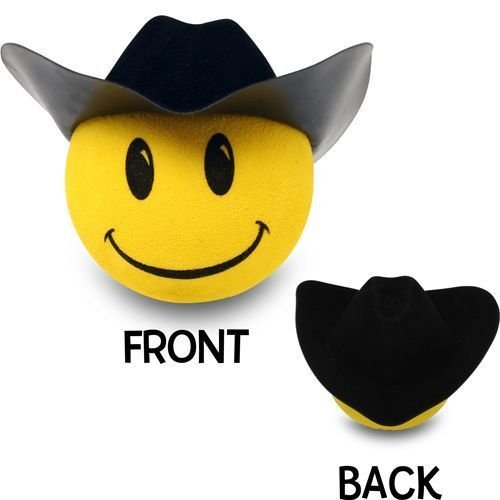 HappyBalls Happy Smiley Cowboy Car Antenna Topper/Antenna Ball/Mirror Dangler/Desktop Spring Stand - Thumbnail 6