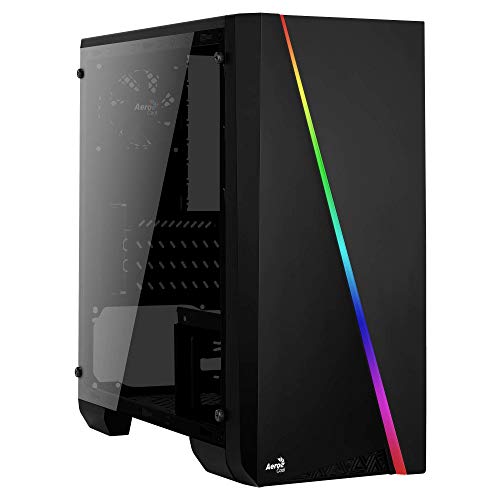 Aerocool Cylon Mini - Boîtier PC Micro Atx (Fenêtre Latérale Totale, Modes Rgb 13, Usb 3.0, Ventilateur Arrière 8 Cm) Couleur Noir