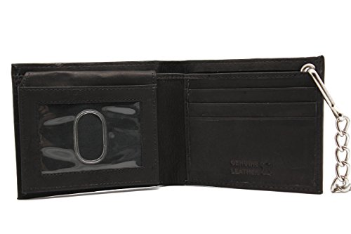 Bikers Genuine Leather Bi-fold Chain Wallet Emboss Horse with Gift Box (JTC-5102-H)