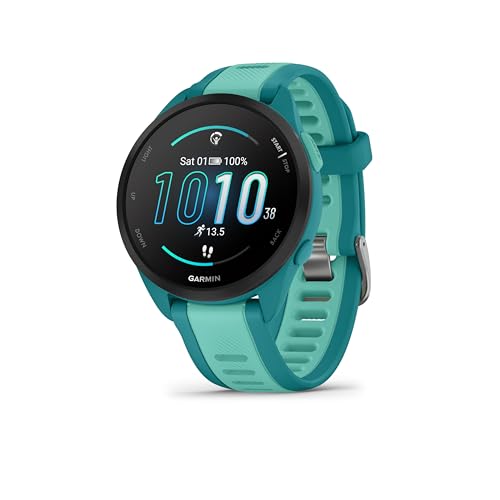 Garmin Forerunner 165 Music 43mm - Lauf-Smartwatch, 1,2" AMOLED Touchscreen, bis zu 11 Tage Akkulaufzeit, 25+ Sport-Apps, Trainingsempfehlungen, Gesundheitsdaten, smarten Funktionen, Musik