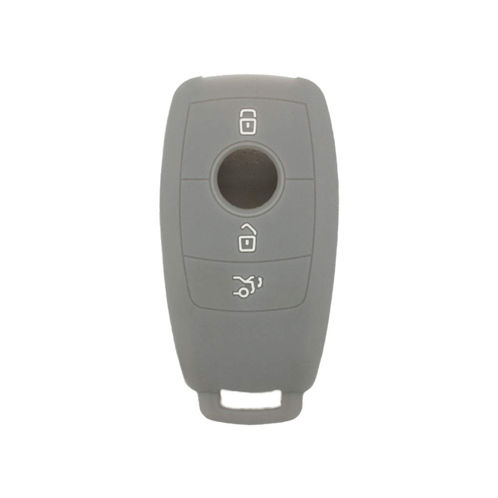 BROVACS Silicone Cover Protector Case Holder Skin Jacket Compatible with MERCEDES BENZ E Class 3 Button Smart Remote Key Fob CV4957 Grey