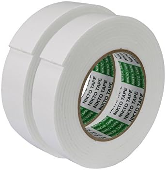 Mcshow Double Sided Foam Tape PE Sponge Tape 30mmx3mmx3.5m White (Pack of 2)