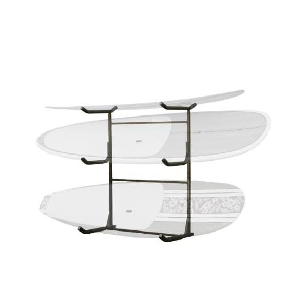 Stoneman-Sports-KC-123-Sparehand-Catalina-Plus-Freestanding-Triple-Kayak-or-Canoe-Storage-Rack-Single-Sided-Black-Finish