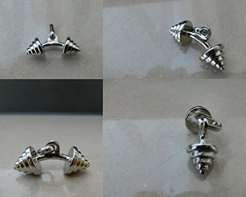 No Pain No Gain Pendant Handlebar Wrong Folded Silver Barbell Gym Bodybuilding Gym Fitness Crossfit Gym