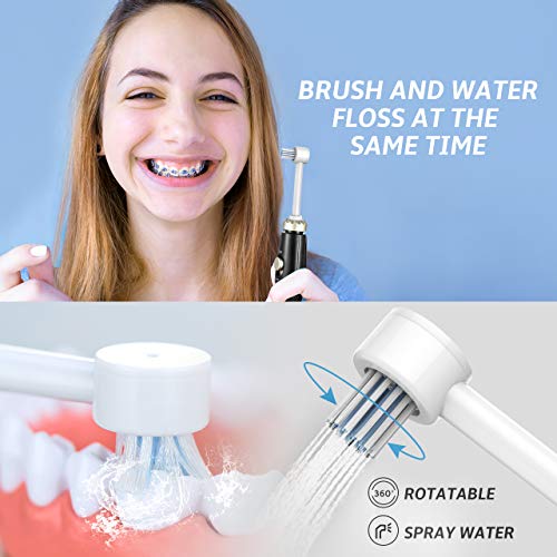 ELLESYE 600ml Water Flosser with 1 Toothbrush Head & 7 Multifunctional Jet Tips for Home & Family, Leak-Proof Quiet Design Dental Oral Irrigator for Teeth Cleaning & Braces Care, Adults & Kids Use
