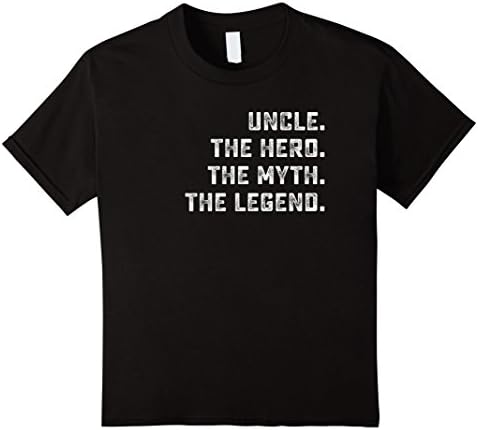 Kids Family Group T-shirt Uncle The Hero The Myth The Legend 12 Black