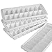 4 Pack 64 Slots White Stackable Ice Cube Tray for Freezer - Easy Release Icecube Making Tray Bin - Rectangular Plastic Large Ice Tray molds for Iced Coffee, Cocktails & Baby Food - BPA FREE