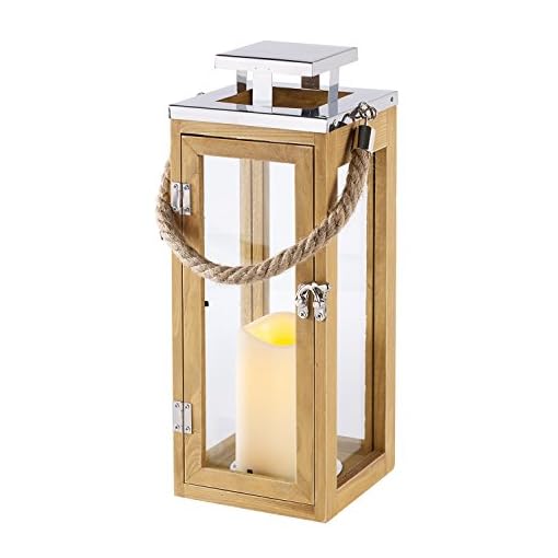 Lights4fun, Inc. 13" Large Wooden Decorative Rustic Battery Operated