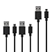 Micro USB Cable, MoMoCity Premium Durable Charging Cord PVC Powerline for Android devices, Samsung, Nexus, LG, Sony, HTC, Huawei, Motorola and More – Black (3Pack 3ft + 3ft + 6ft)
