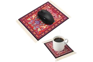 2 pcs Rug Mouse Pad – Premium Carpet Mouse Pad Coaster Set for Home, Office & Gaming, Stylish & Durable Desk Accessory