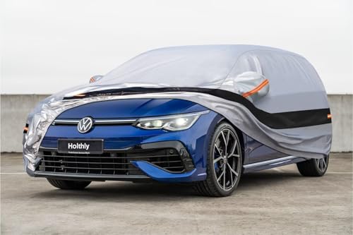 Holthly 10 Layers Car Cover for VW Golf/Volkswagen Golf 4/5/6/7/8 (2012-2025), 100% Waterproof Car Cover, Outdoor Car Cover, Waterproof, UV Protection, Windproof, Dustproof