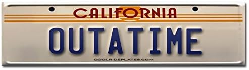 Coolrideplates Personalised 20cm x 7cm BACK TO THE FUTURE styled Number Plate Self-Adhesive Stickers (x2, 1 front & 1 rear) *SIMPLY ADD A GIFT MESSAGE WITH THE NAME REQUIRED WHEN ORDERING* (Children: L)