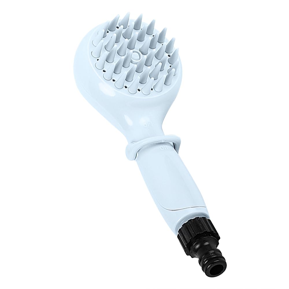 Dog Shower Attachment, Dog Bath Brush Sprayer with Soft Brush & Adapters 1/2" Thread Handheld Shower Head for Pet Washing Scrubbing Massaging Grooming