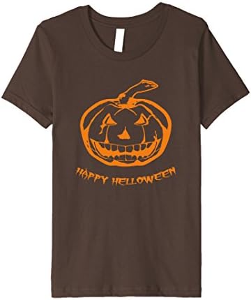 Kids Evil Pumpkin Helloween Shirt 10 Brown