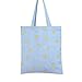 Caixia Women's Cotton Banana Print Blue Canvas Tote Shopping Bag (Tote-zip closure)