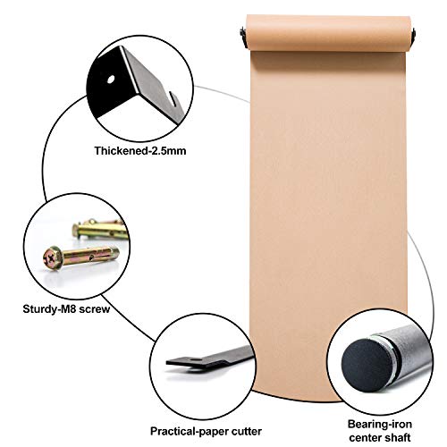 ISTOYO Kraft Paper Roll Display - Note Roll Wall Board, Wall Mounted Kraft Paper Roll Holder/Dispenser with Cutter Bar for List, Menus, Painting, Desgin (Bracket Only)-24 inch